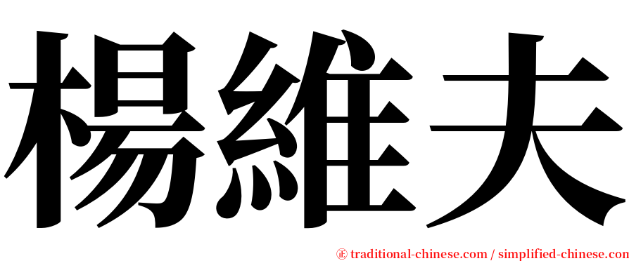 楊維夫 serif font