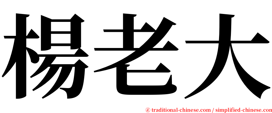 楊老大 serif font