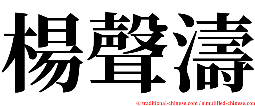 楊聲濤 serif font