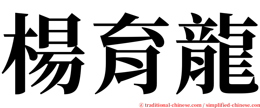 楊育龍 serif font