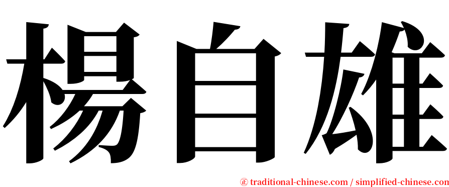 楊自雄 serif font