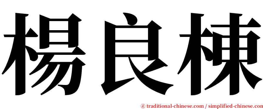 楊良棟 serif font