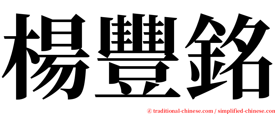 楊豐銘 serif font