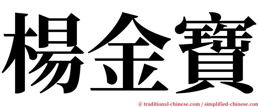 楊金寶 serif font