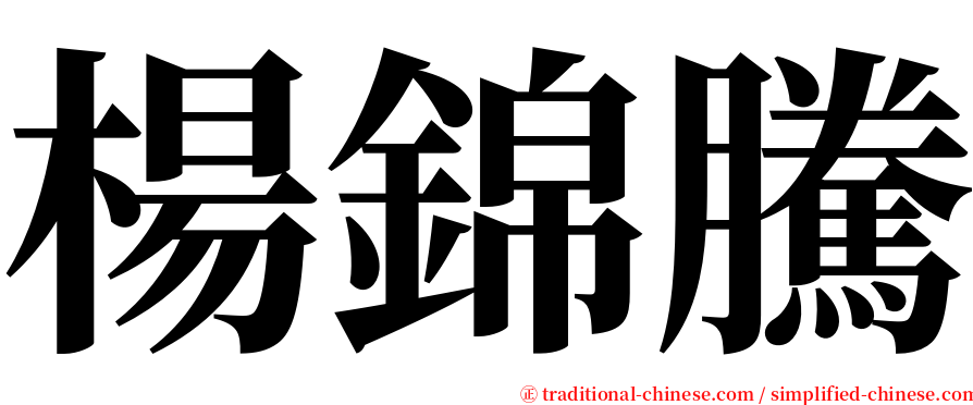 楊錦騰 serif font