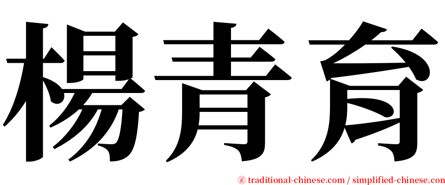 楊青育 serif font