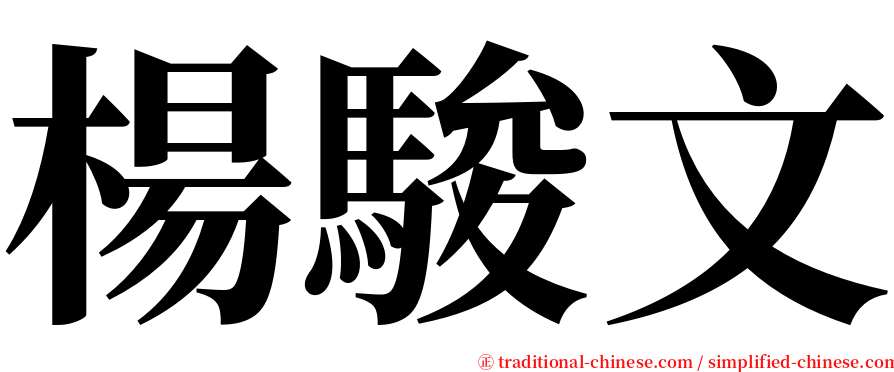 楊駿文 serif font