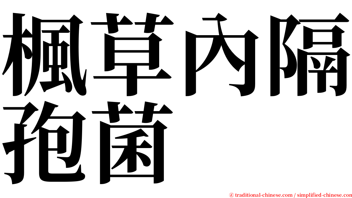 楓草內隔孢菌 serif font