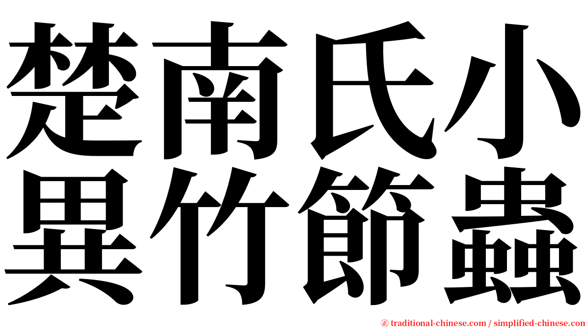 楚南氏小異竹節蟲 serif font