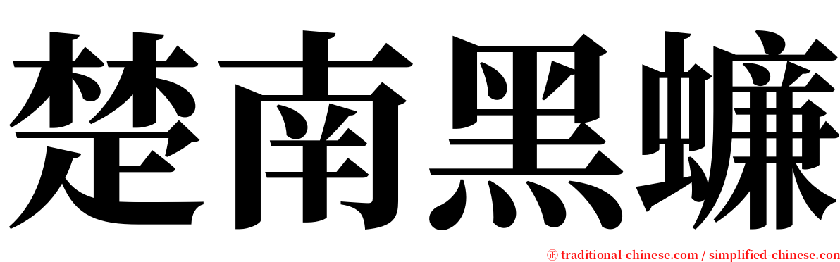 楚南黑蠊 serif font