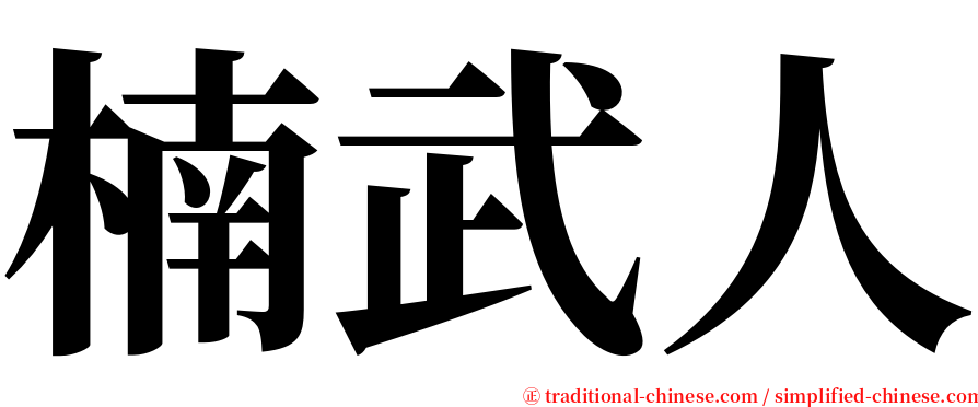 楠武人 serif font