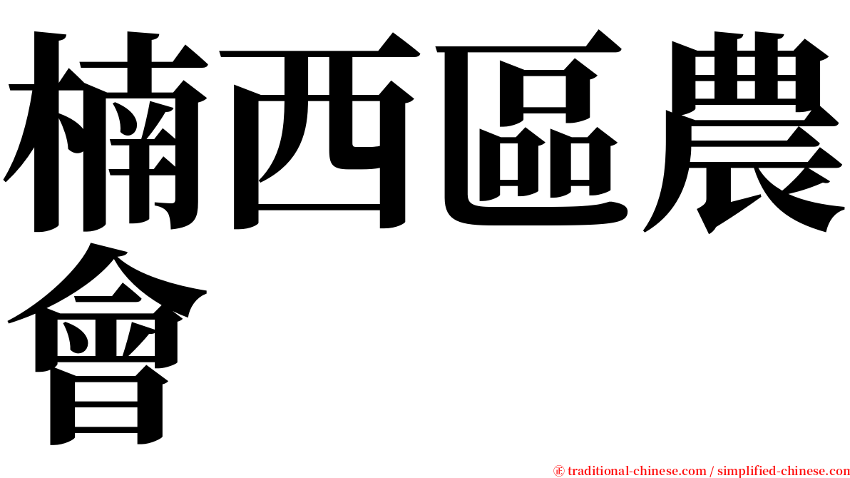 楠西區農會 serif font