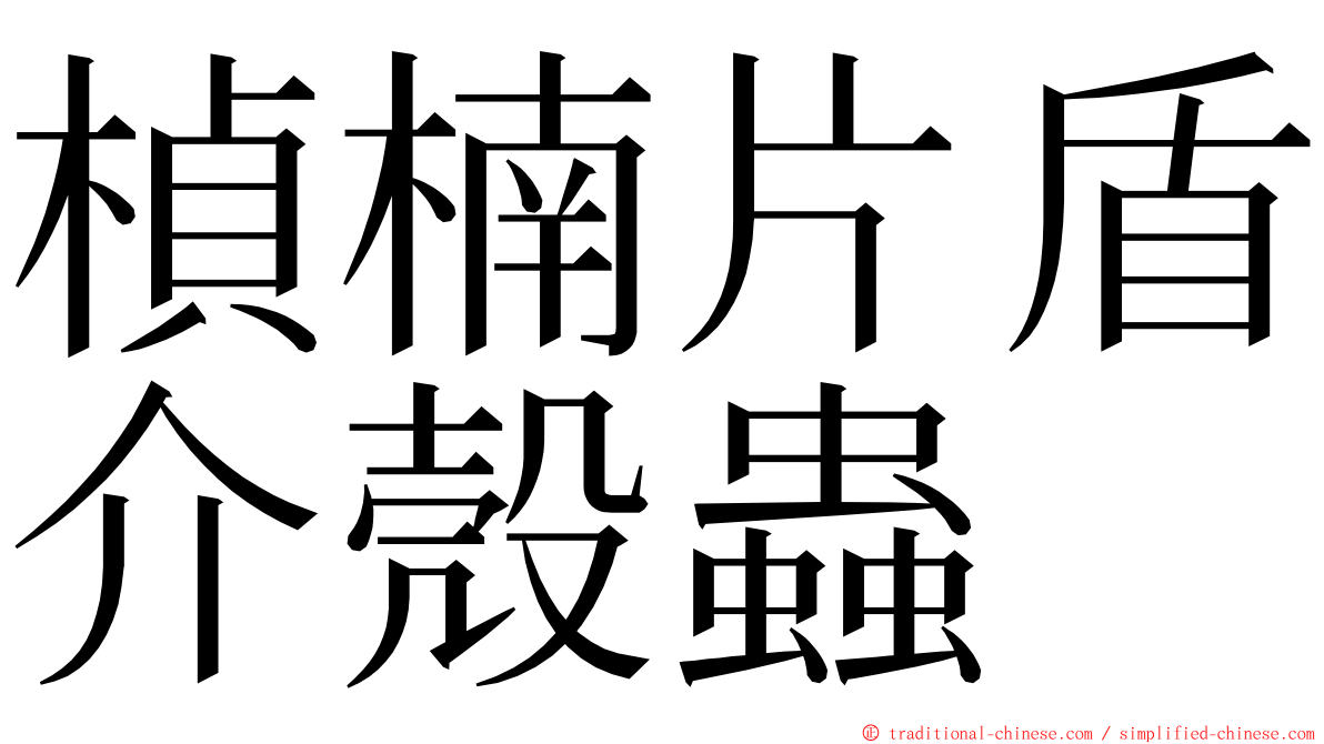 楨楠片盾介殼蟲 ming font