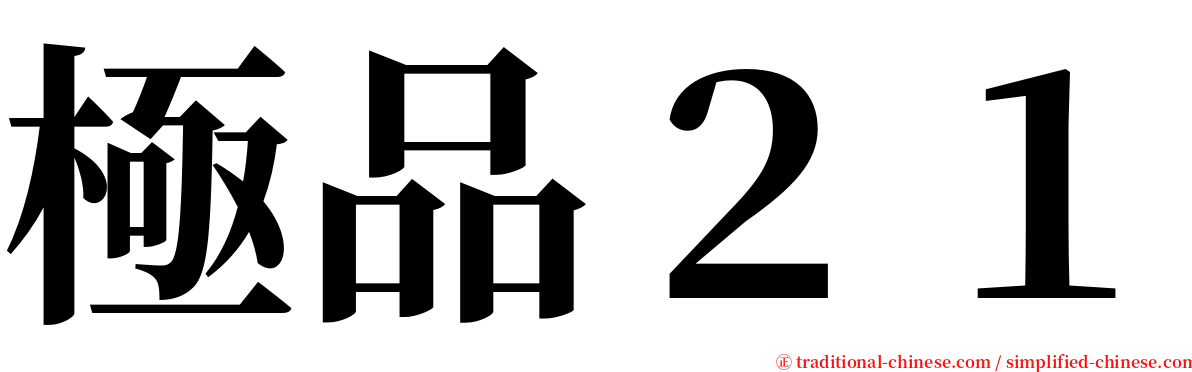 極品２１ serif font