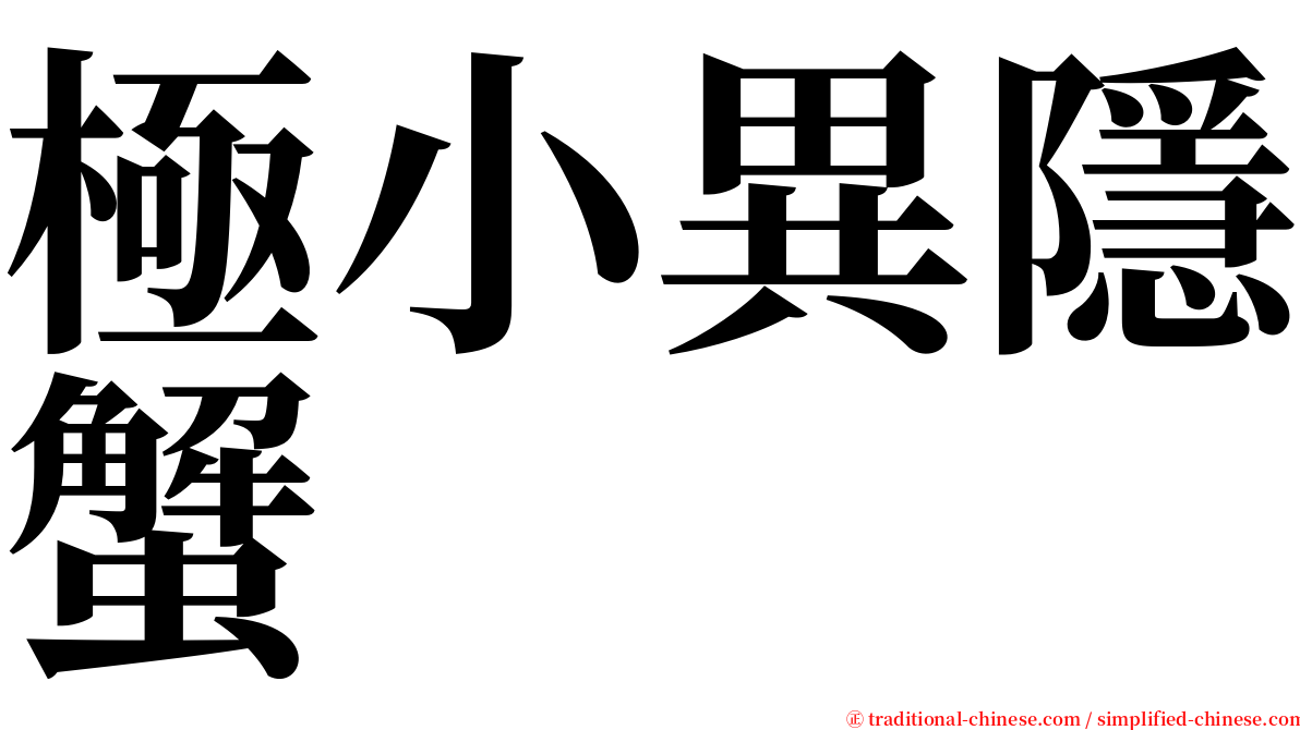 極小異隱蟹 serif font