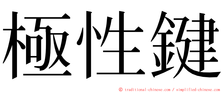 極性鍵 ming font