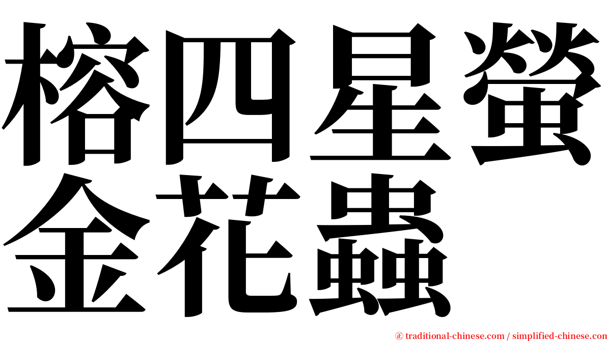 榕四星螢金花蟲 serif font