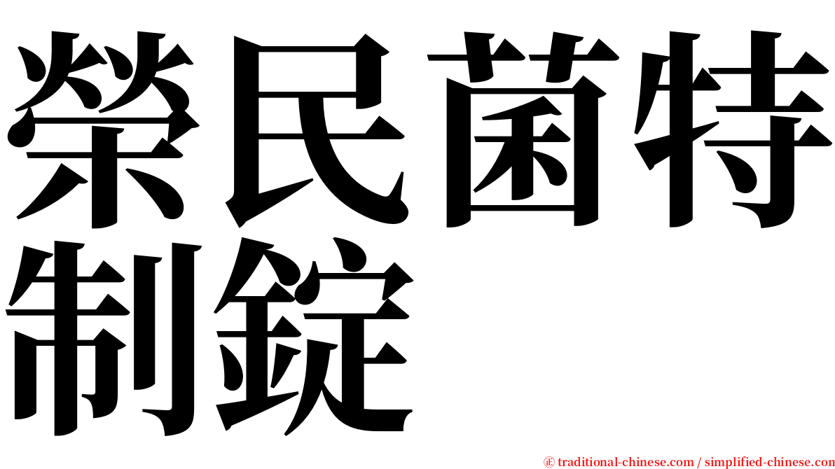 榮民菌特制錠 serif font