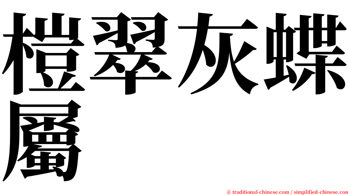 榿翠灰蝶屬 serif font