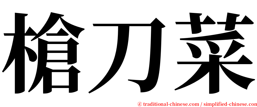 槍刀菜 serif font