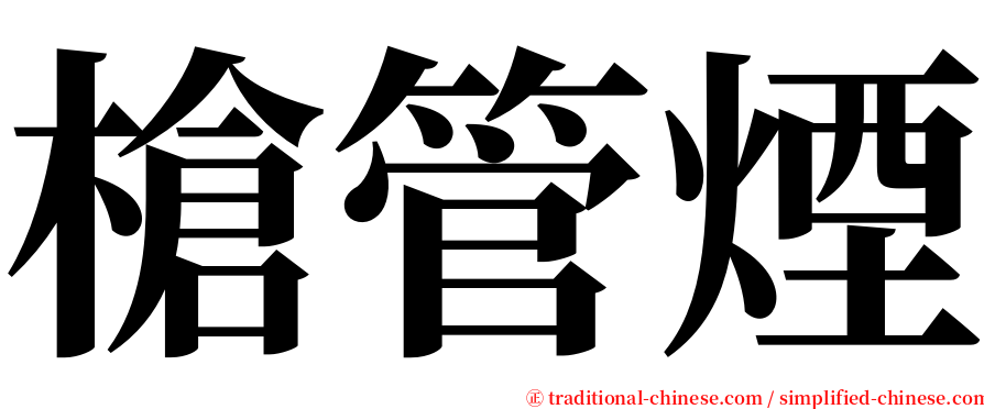 槍管煙 serif font