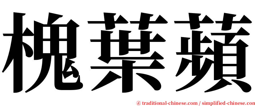 槐葉蘋 serif font