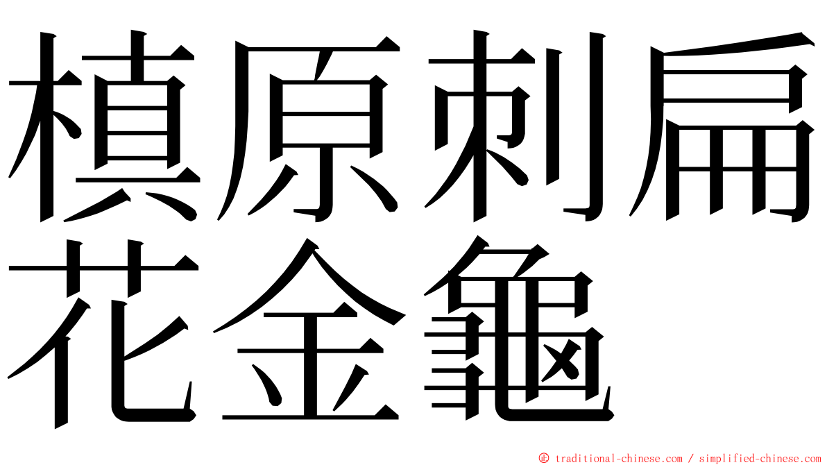 槙原刺扁花金龜 ming font