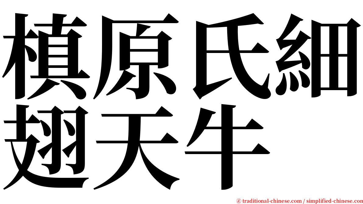 槙原氏細翅天牛 serif font