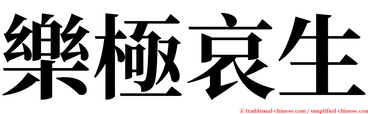 樂極哀生 serif font