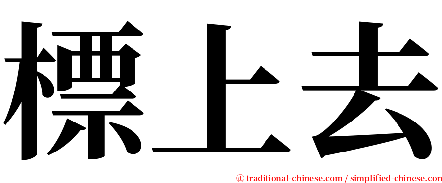 標上去 serif font