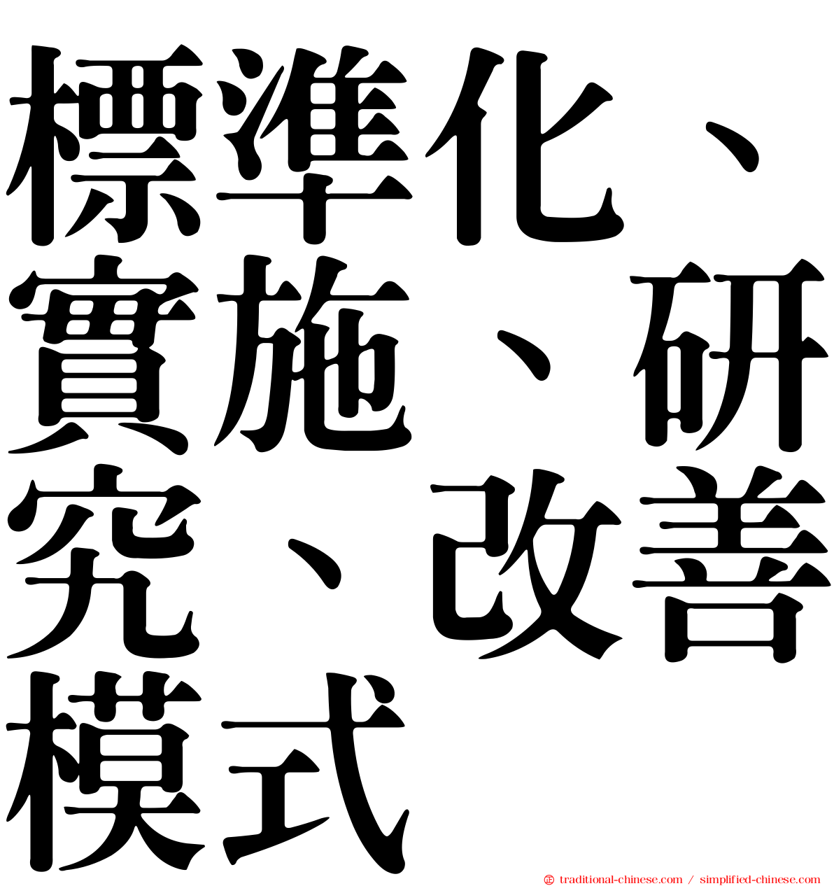 標準化、實施、研究、改善模式