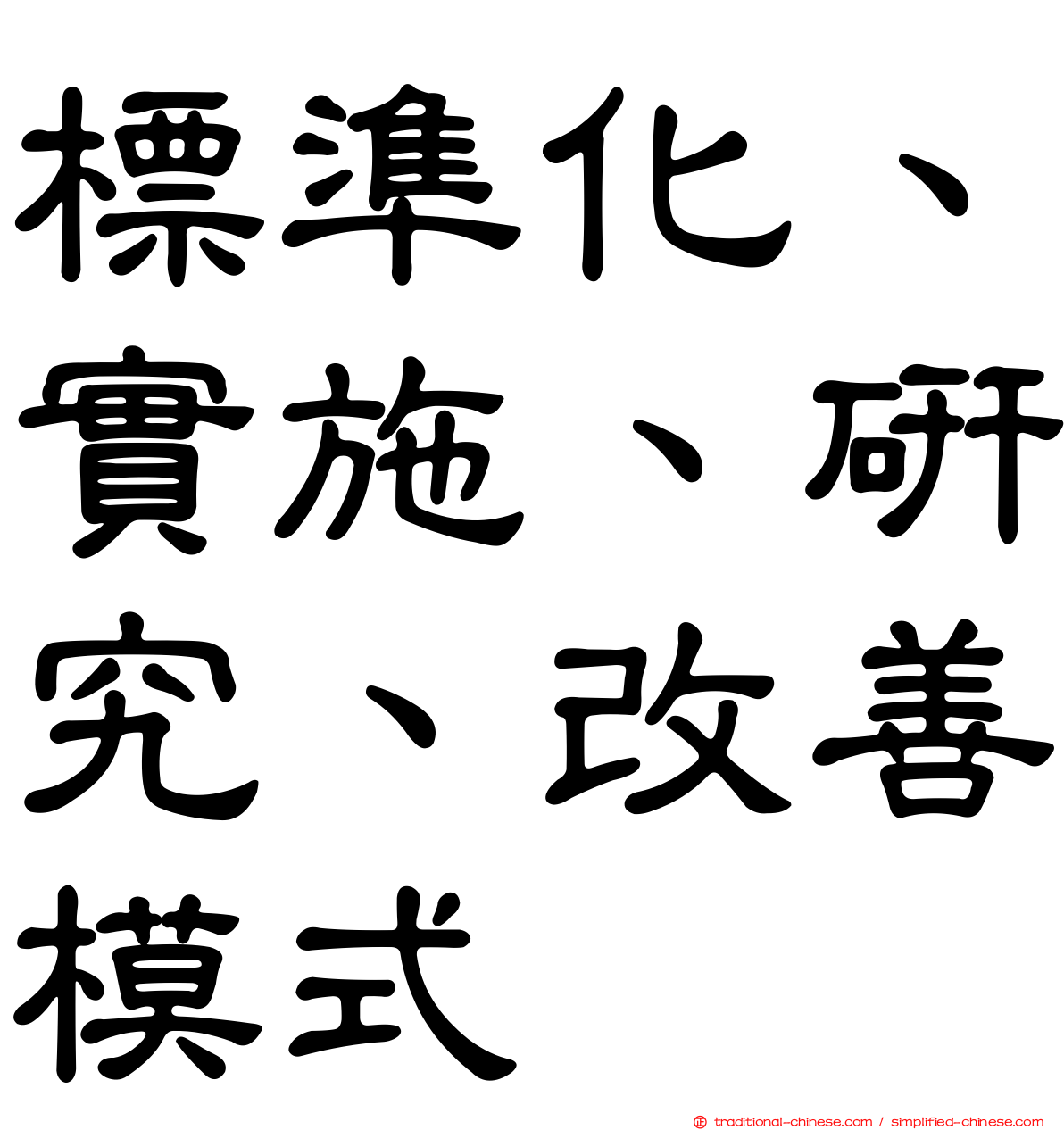 標準化、實施、研究、改善模式