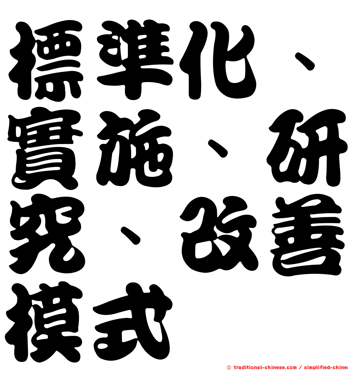 標準化、實施、研究、改善模式