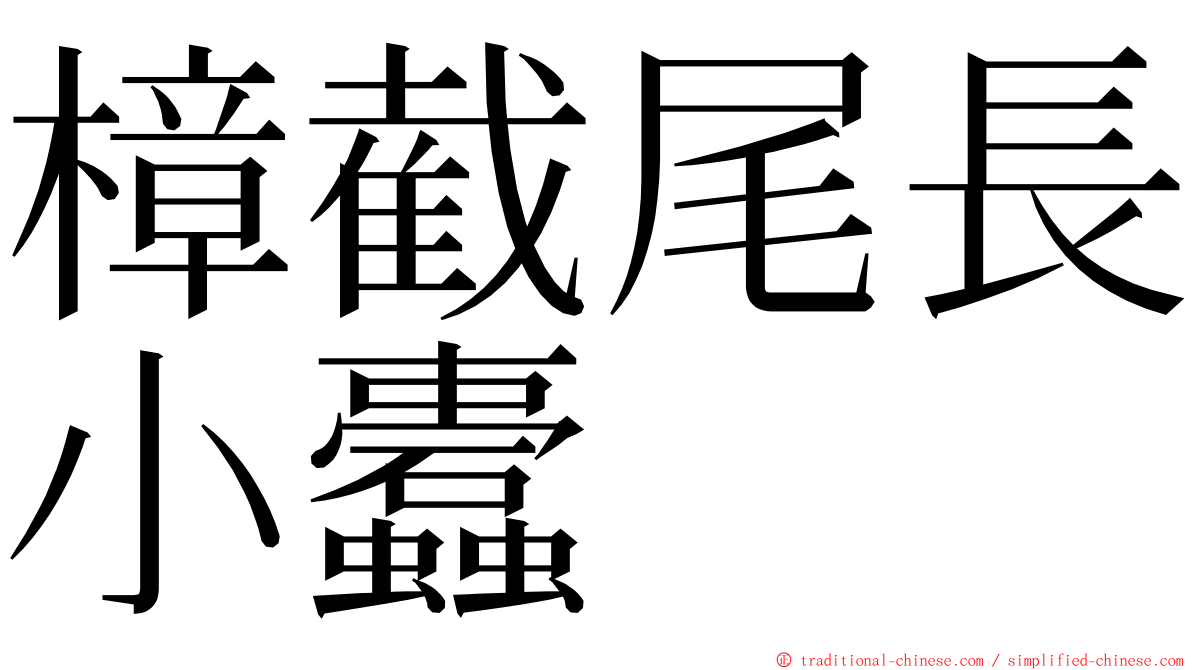 樟截尾長小蠹 ming font