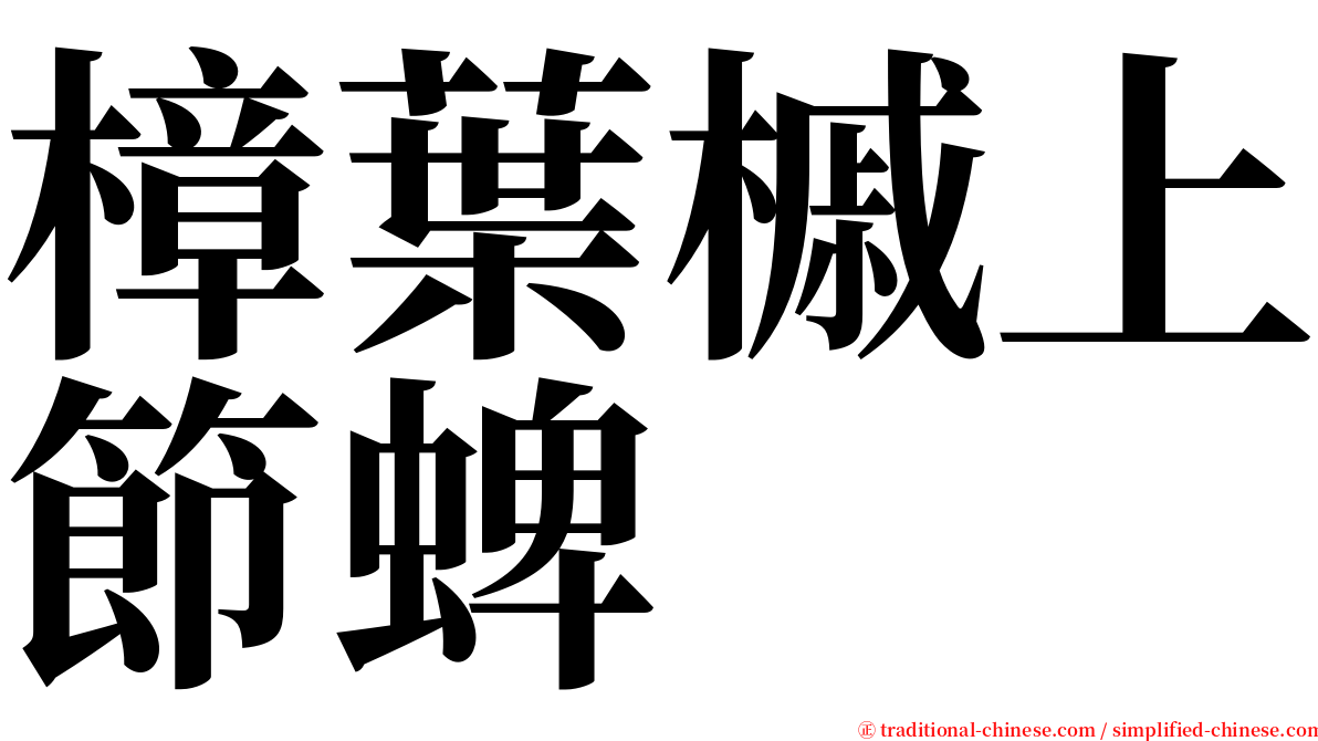 樟葉槭上節蜱 serif font