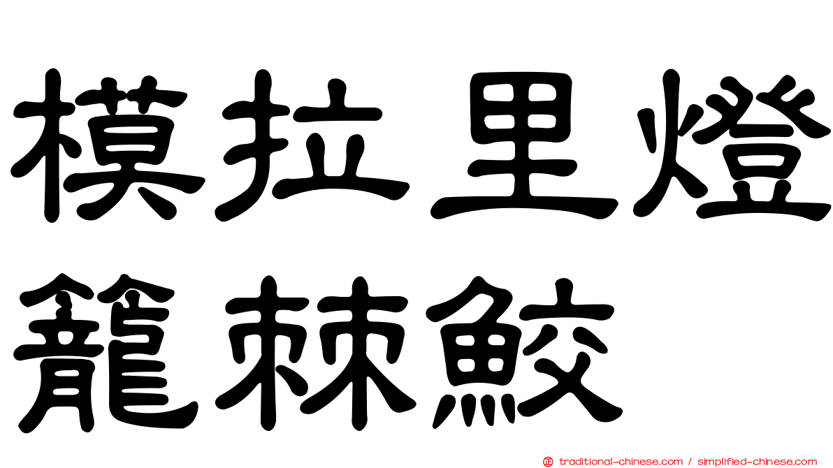 模拉里燈籠棘鮫