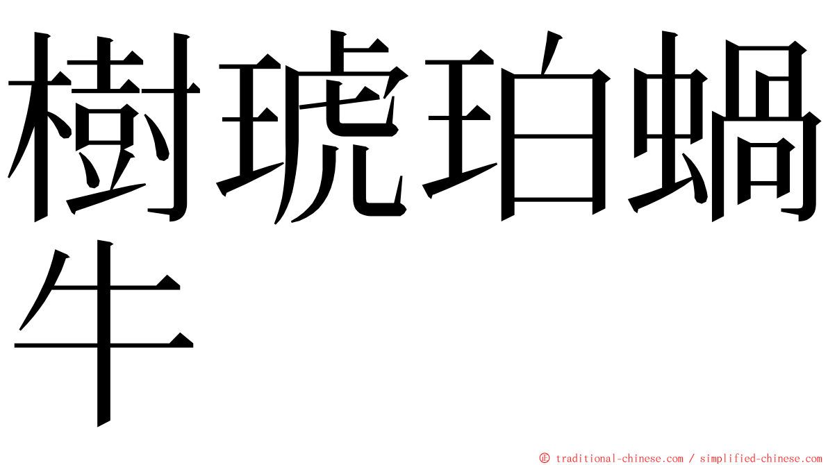 樹琥珀蝸牛 ming font