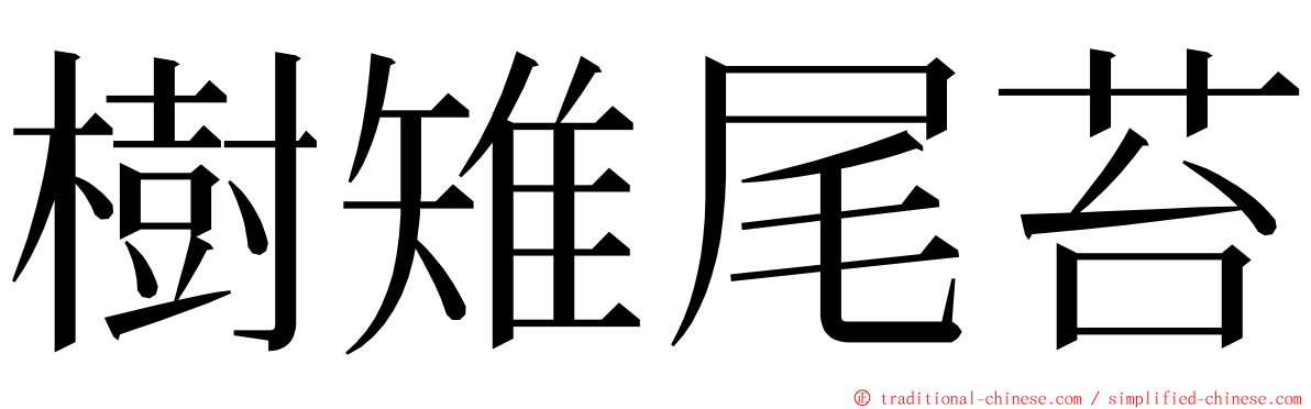 樹雉尾苔 ming font