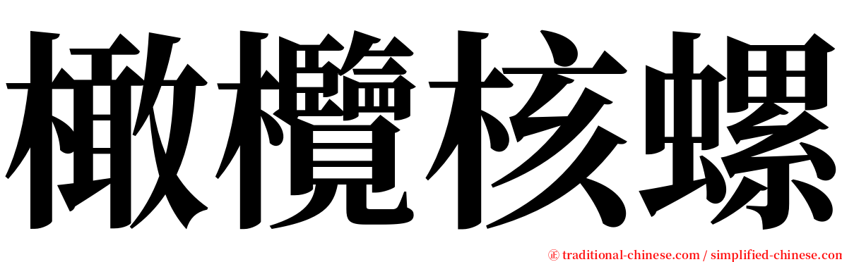 橄欖核螺 serif font