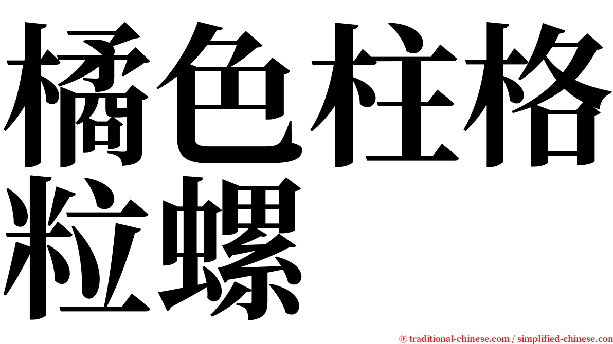 橘色柱格粒螺 serif font