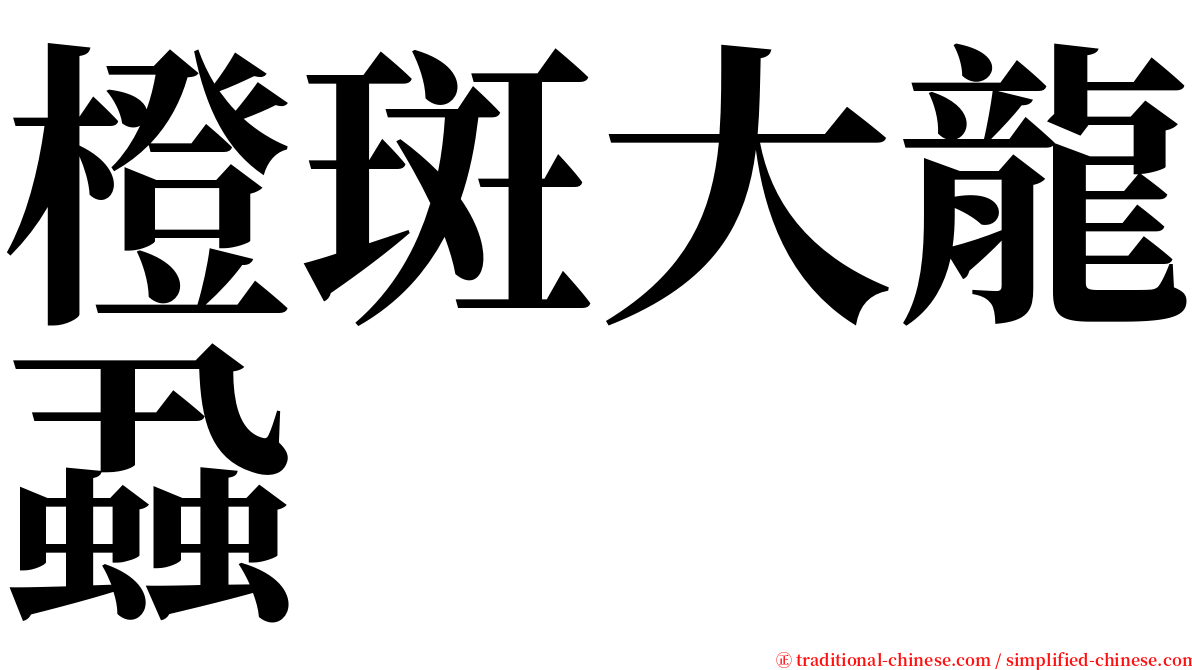 橙斑大龍蝨 serif font