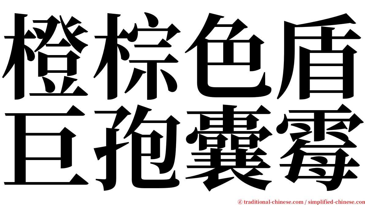 橙棕色盾巨孢囊霉 serif font