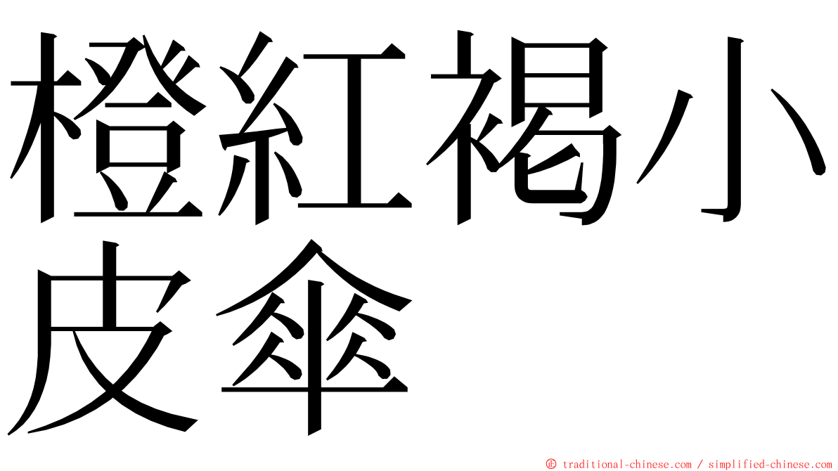 橙紅褐小皮傘 ming font