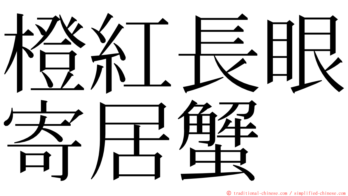 橙紅長眼寄居蟹 ming font