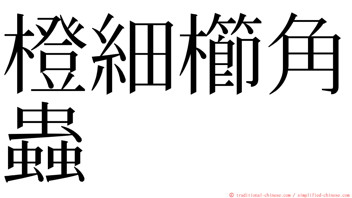 橙細櫛角蟲 ming font