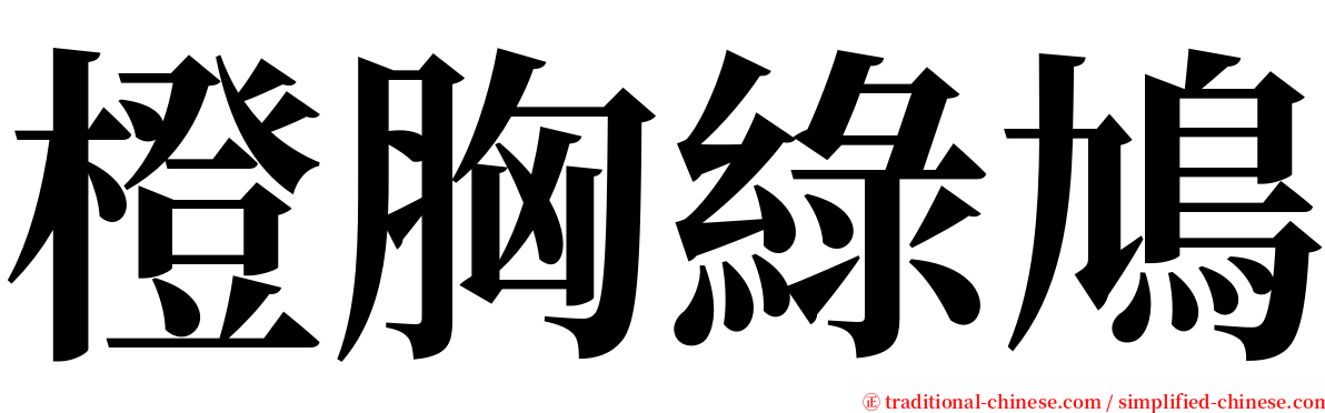 橙胸綠鳩 serif font