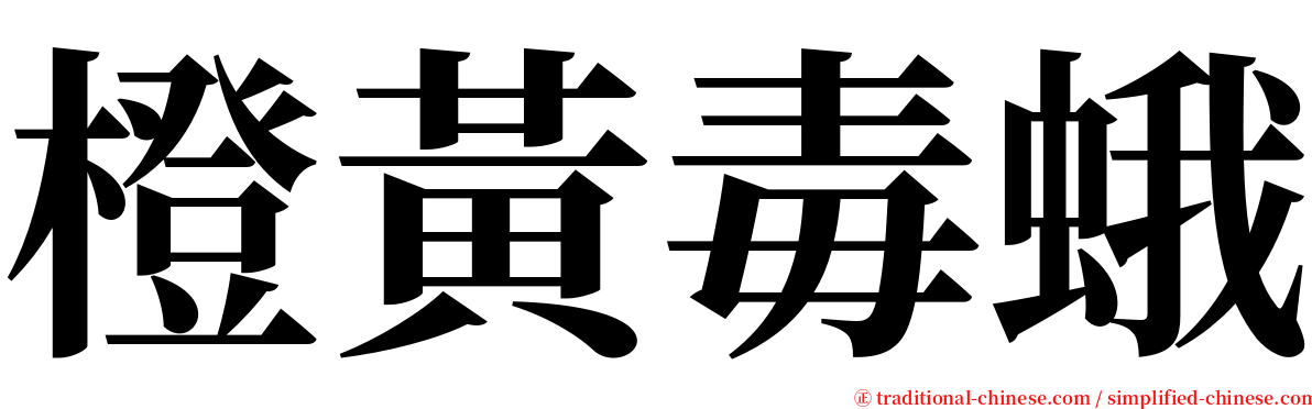 橙黃毒蛾 serif font