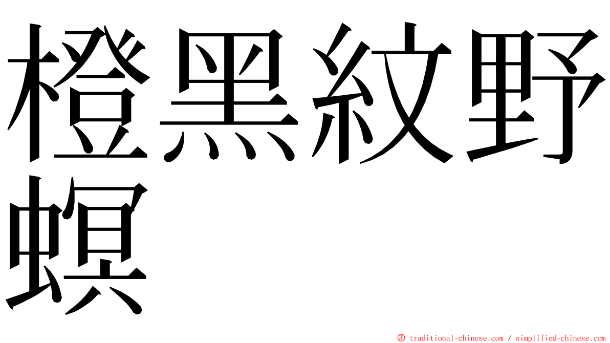 橙黑紋野螟 ming font