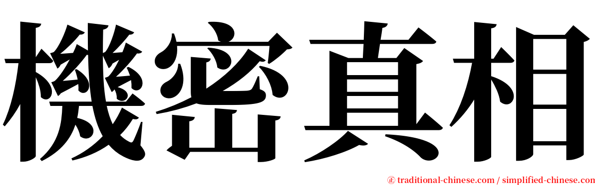 機密真相 serif font