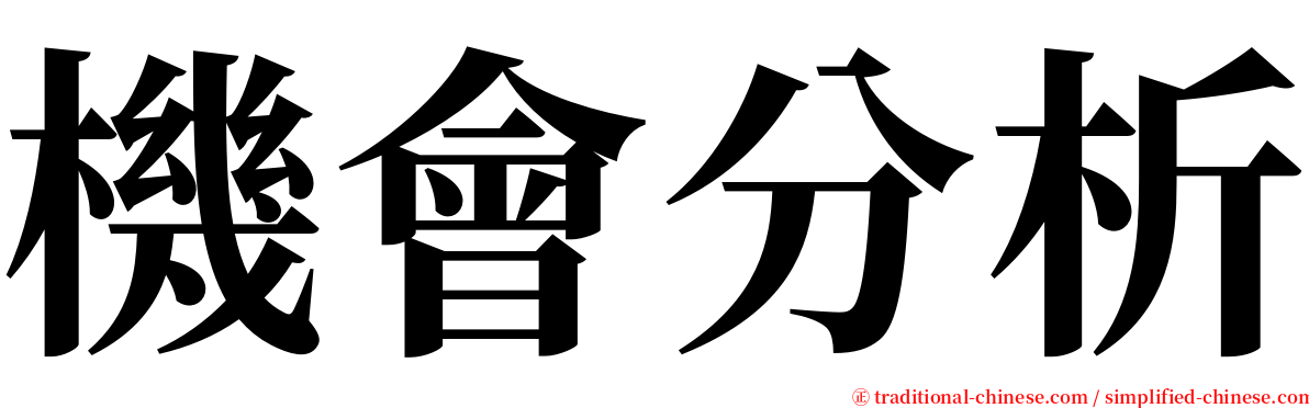 機會分析 serif font